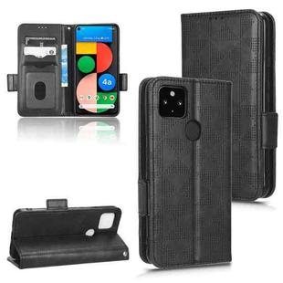 For Google Pixel 4a 5G Symmetrical Triangle Leather Phone Case(Black)