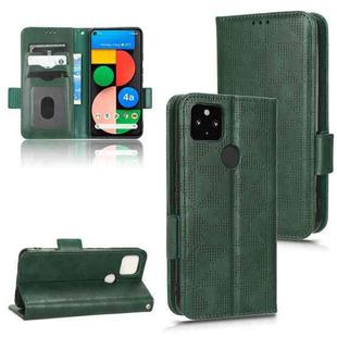 For Google Pixel 4a 5G Symmetrical Triangle Leather Phone Case(Green)