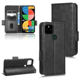 For Google Pixel 5a 5G Symmetrical Triangle Leather Phone Case(Black)