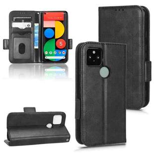 For Google Pixel 5 Symmetrical Triangle Leather Phone Case(Black)