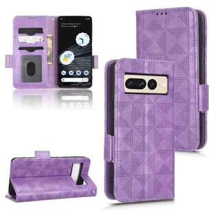 For Google Pixel 7 Pro Symmetrical Triangle Leather Phone Case(Purple)