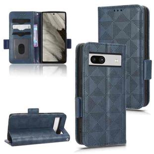 For Google Pixel 7a Symmetrical Triangle Leather Phone Case(Blue)