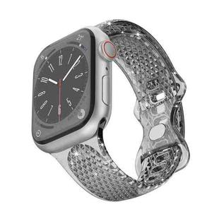 Diamond Pattern Clear TPU Watch Band For Apple Watch Ultra 49mm / Series 8&7 45mm / SE 2&6&SE&5&4 44mm / 3&2&1 42mm(Black)