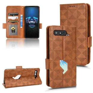 For Asus ROG Phone 5 Symmetrical Triangle Leather Phone Case(Brown)