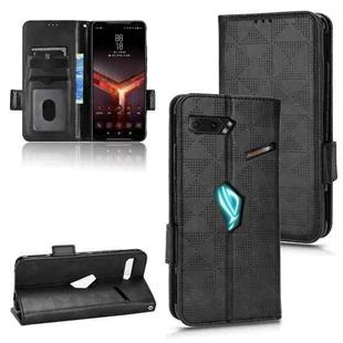 For Asus ROG Phone II Symmetrical Triangle Leather Phone Case(Black)