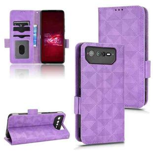 For Asus ROG Phone 6 Symmetrical Triangle Leather Phone Case(Purple)