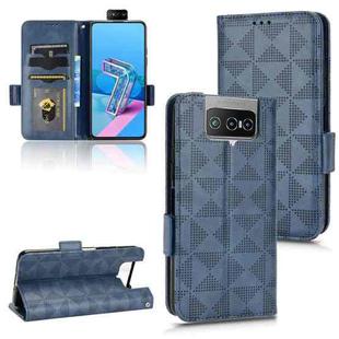 Symmetrical Triangle Leather Phone Case For Asus Zenfone 7 Pro ZS671KS / 7 ZS670KS / 8 Flip ZS672KS (Blue)