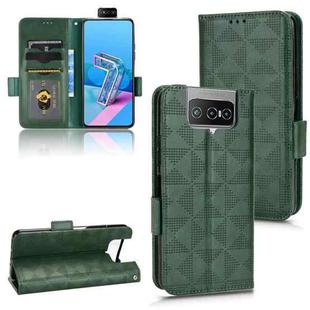 Symmetrical Triangle Leather Phone Case For Asus Zenfone 7 Pro ZS671KS / 7 ZS670KS / 8 Flip ZS672KS (Green)