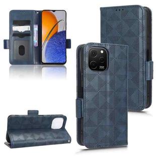 For Huawei nova Y61 Symmetrical Triangle Leather Phone Case(Blue)