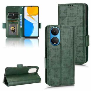 For Honor X7 Symmetrical Triangle Leather Phone Case(Green)