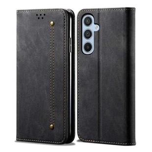 For Samsung Galaxy M14 Denim Texture Leather Phone Case(Black)