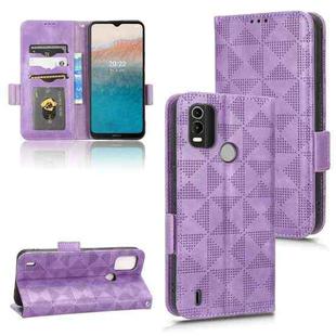 For Nokia C21 Plus Symmetrical Triangle Leather Phone Case(Purple)