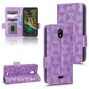 For Nokia C100 Symmetrical Triangle Leather Phone Case(Purple)