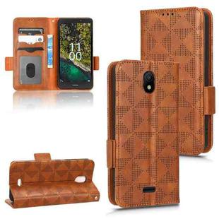 For Nokia C100 Symmetrical Triangle Leather Phone Case(Brown)