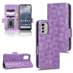 For Nokia G60 5G Symmetrical Triangle Leather Phone Case(Purple)