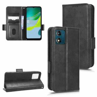 For Motorola Moto E13 4G Symmetrical Triangle Leather Phone Case(Black)