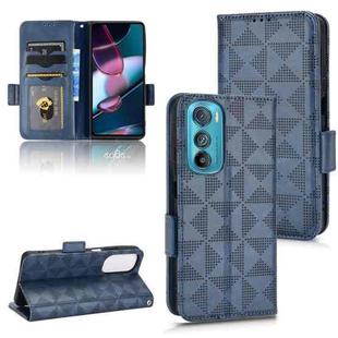 For Motorola Edge 30 Symmetrical Triangle Leather Phone Case(Blue)