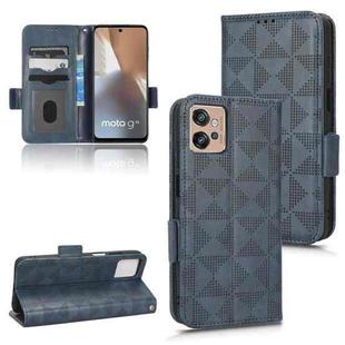 For Motorola Moto G32 Symmetrical Triangle Leather Phone Case(Blue)
