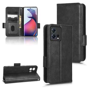 For Motorola Edge 30 Fusion Symmetrical Triangle Leather Phone Case(Black)