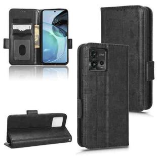For Motorola Moto G72 4G Symmetrical Triangle Leather Phone Case(Black)