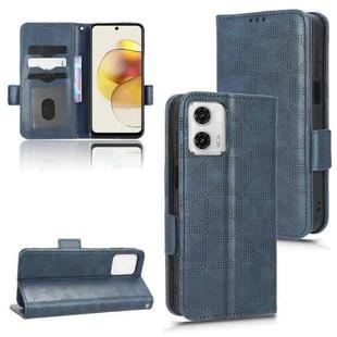 For Motorola Moto G73 5G Symmetrical Triangle Leather Phone Case(Blue)