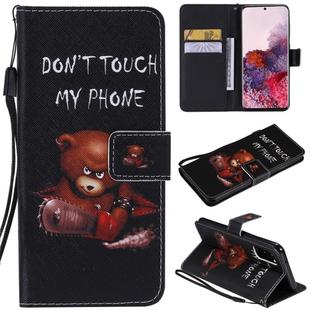 For Galaxy S20 Painting Horizontal Flip Leather Case with Holder & Card Slot & Lanyard(Bear)