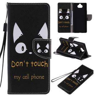 For Sony Xperia 20 Painting Horizontal Flip Leather Case with Holder & Card Slot & Lanyard(Cat Ears)