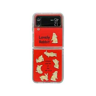 For Samsung Galaxy Z Flip3 5G Graffiti Pattern Protective Phone Case(Rabbit)