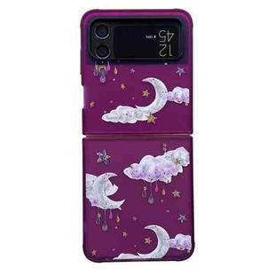 For Samsung Galaxy Z Flip3 5G Painted Shockproof Protective Phone Case(Purple Starry Sky)