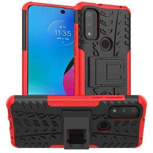 For Motorola Moto G Play 2023/G Pure/G Power 2022 Tire Texture TPU + PC Phone Case with Holder(Red)