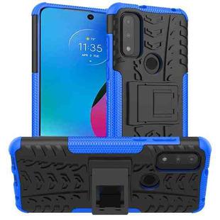 For Motorola Moto G Play 2023/G Pure/G Power 2022 Tire Texture TPU + PC Phone Case with Holder(Blue)