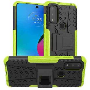 For Motorola Moto G Play 2023/G Pure/G Power 2022 Tire Texture TPU + PC Phone Case with Holder(Green)