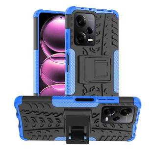 For Xiaomi Redmi Note 12 Pro 5G Tire Texture TPU + PC Phone Case with Holder(Blue)