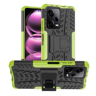 For Xiaomi Redmi Note 12 Pro 5G Tire Texture TPU + PC Phone Case with Holder(Green)