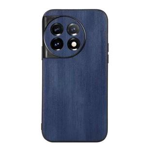 For OnePlus 11 Yellow Cow Texture PU Phone Case(Blue)