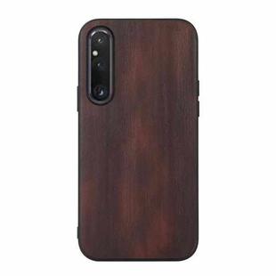 For Sony Xperia 1 V Yellow Cow Texture PU Phone Case(Coffee)