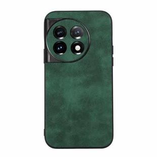 For OnePlus 11 Morocco Texture PU Phone Case(Green)