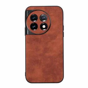 For OnePlus 11R/Ace 2 Morocco Texture PU Phone Case(Brown)