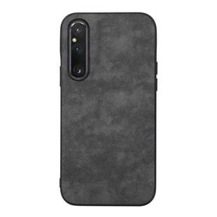For Sony Xperia 1 V Morocco Texture PU Phone Case(Black)
