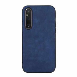 For Sony Xperia 1 V Morocco Texture PU Phone Case(Blue)
