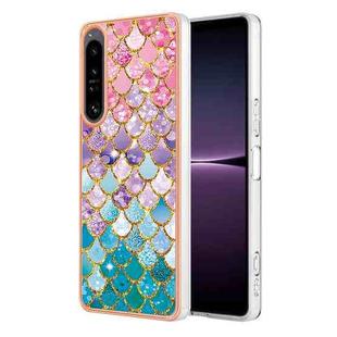 For Sony Xperia 1 IV Electroplating IMD TPU Phone Case(Colorful Scales)
