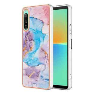 For Sony Xperia 10 IV Electroplating IMD TPU Phone Case(Blue Marble)