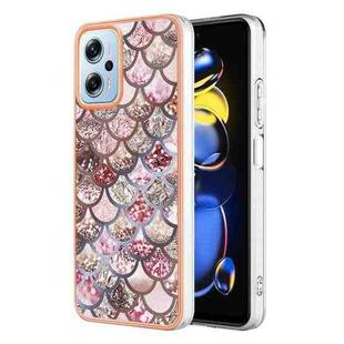 For Xiaomi Redmi Note 11T Pro Electroplating IMD TPU Phone Case(Pink Scales)
