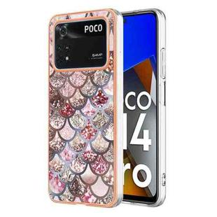 For Xiaomi Poco M4 Pro 4G Electroplating IMD TPU Phone Case(Pink Scales)