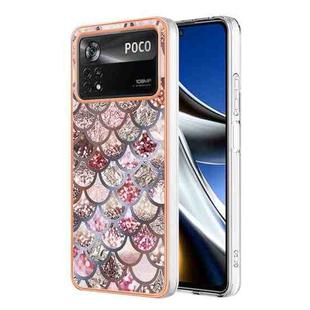 For Xiaomi Poco X4 Pro 5G Electroplating IMD TPU Phone Case(Pink Scales)