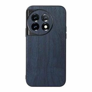 For OnePlus 11 Wood Texture PU Phone Case(Blue)