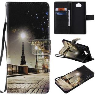 For Sony Xperia 20 Painting Horizontal Flip Leather Case with Holder & Card Slot & Lanyard(Cityscape)