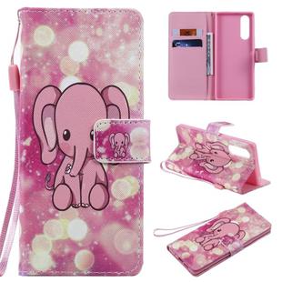 For Sony XZ5 Painting Horizontal Flip Leather Case with Holder & Card Slot & Lanyard(Pink Elephant)