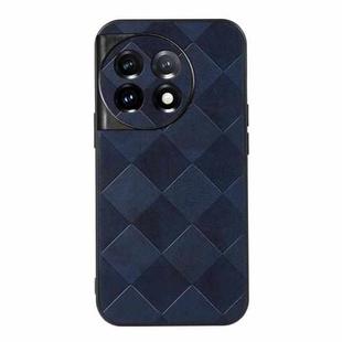 For OnePlus 11R/Ace 2 Weave Plaid PU Phone Case(Blue)