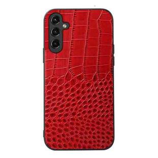 For Samsung Galaxy A24 4G Crocodile Texture Genuine Leather Phone Case(Red)
